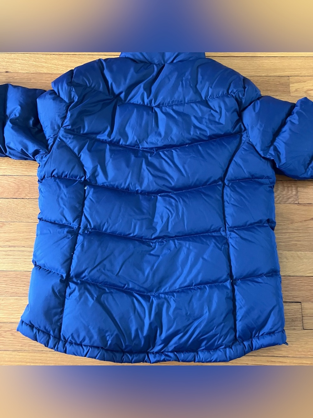 L.L. Bean Navy Blue Goose Down Classic Winter Quilted Nylon Puffer Jacket Large - Picture 11 of 12